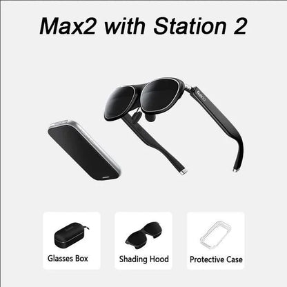 Rokid Max AR 3D Smart Glasses Station Overseas Global Version Micro OLED 215" Max screen FoV Viewing For Video Games